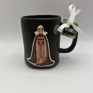 NEW Rae Dunn Disney Villains DARK MAGIC Evil Queen Double Sided Matte Black Mug